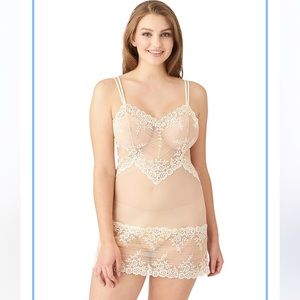 Wacoal Embrace Lace Chemise slip in sand/ivory